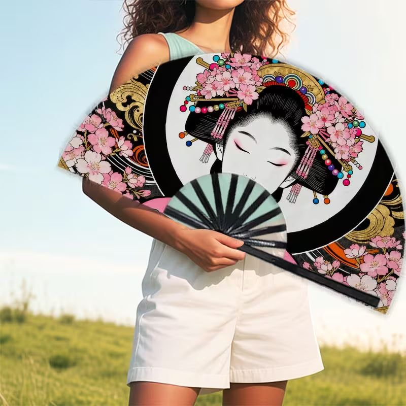 Cherry Blossom Fan Black